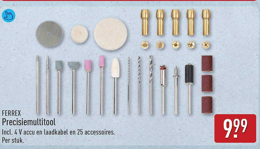 FERREX Precisiemultitool Incl. 4 V accu en laadkabel en 25 accessoires. Per stuk.