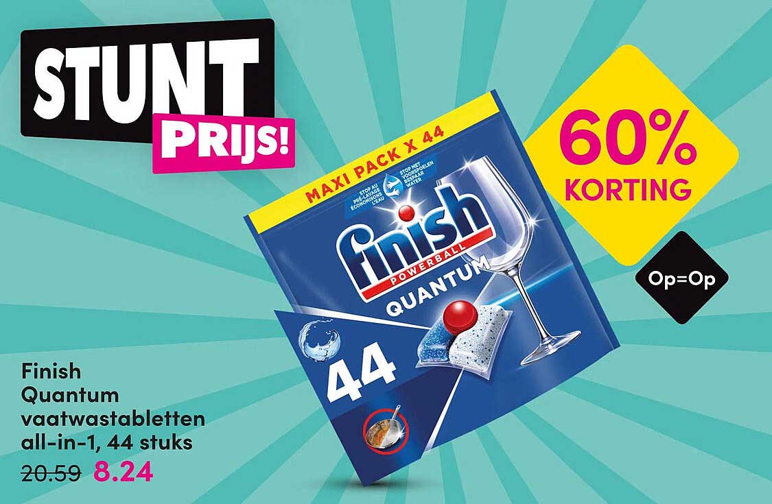 Finish Quantum vaatwastabletten all-in-1, 44 stuks