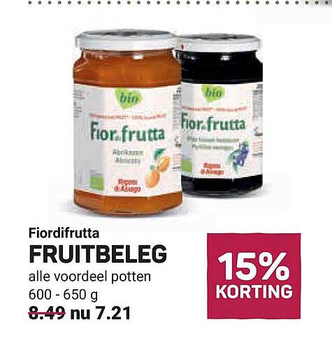 Fiordifrutta FRUITBELEG alle voordeel potten 600 - 650 g 15% KORTING