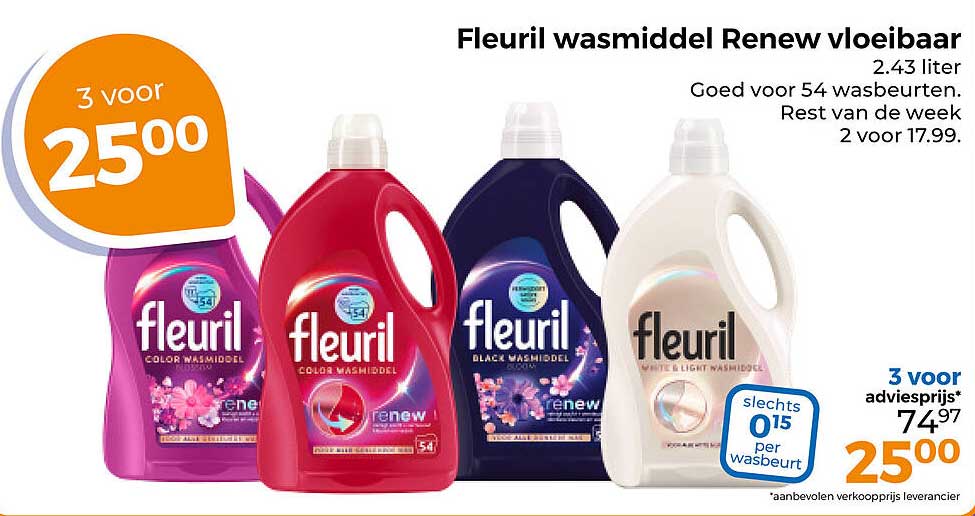 Fleuril wasmiddel Renew vloeibaar 2.43 liter
