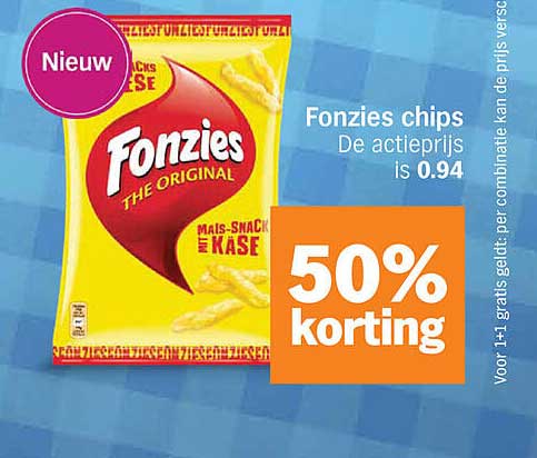 Fonzies chips 50% korting
