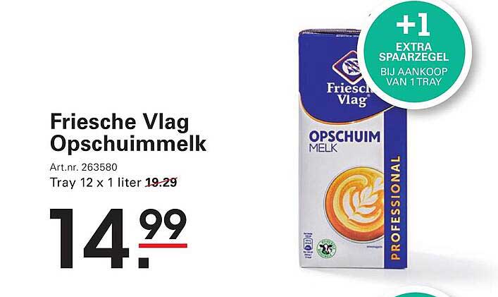 Friesche Vlag Opschuimmelk +1 extra spaarzegel bij aankoop van 1 tray