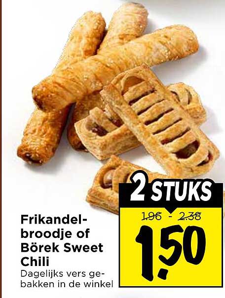 Frikandel-broodje of Börek Sweet Chili 2 stuks
