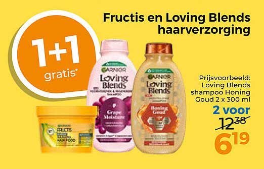 Fructis en Loving Blends haarverzorging 1+1 gratis