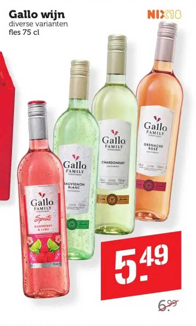 Gallo wijn diverse varianten fles 75 cl