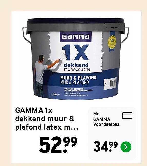 GAMMA 1x dekkend muur & plafond latex m...