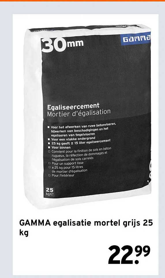 GAMMA egalisatie mortel grijs 25 kg