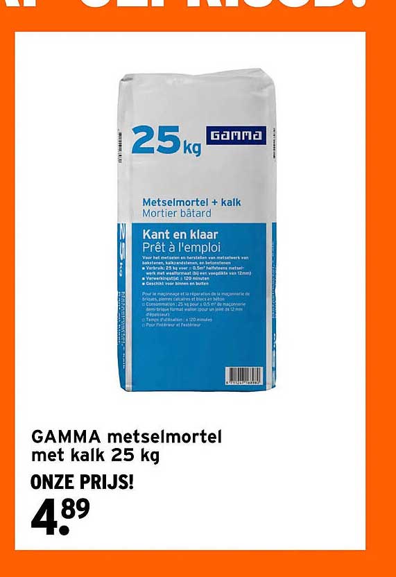 GAMMA metselmortel met kalk 25 kg