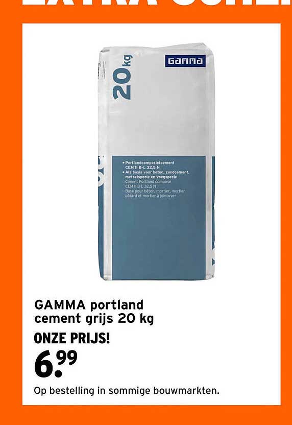 GAMMA portland cement grijs 20 kg