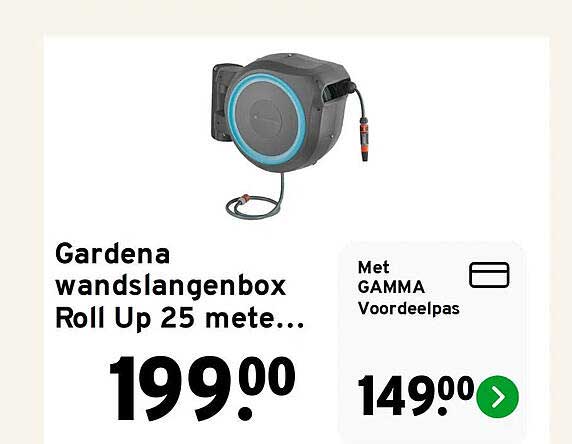 Gardena wandslangenbox Roll Up 25 mete...