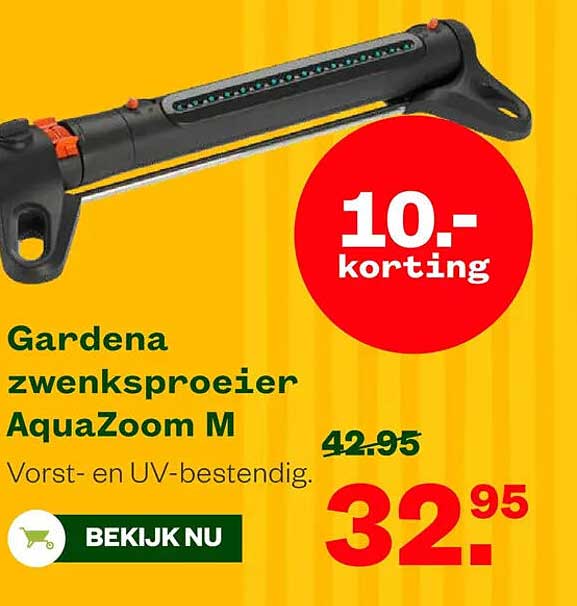 Gardena zwenksproeier AquaZoom M 10.- korting