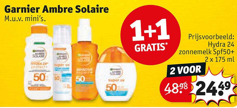 Garnier Ambre Solaire M.u.v. mini’s. 1+1 GRATIS*