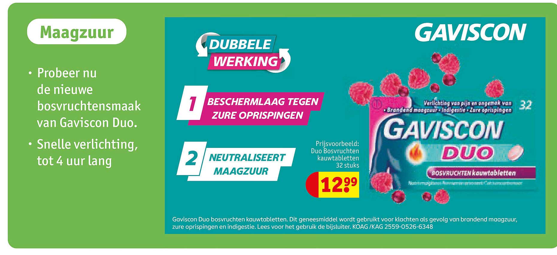 Gaviscon Duo bosvruchten kauwtabletten 32 stuks