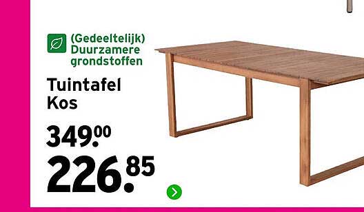 (Gedeeltelijk) Duurzamere grondstoffen Tuin tafel Kos