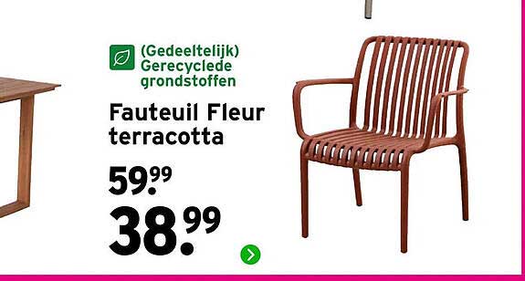 (Gedeeltelijk) Gerecyclede grondstoffen Fauteuil Fleur terracotta