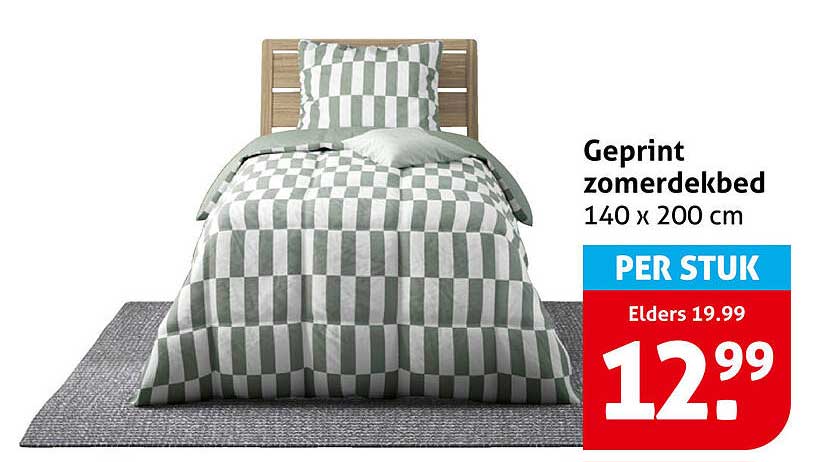 Geprint zomerdekbed 140 x 200 cm