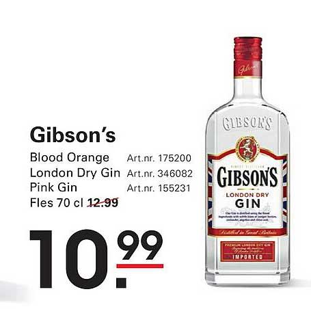 Gibson’s Blood Orange London Dry Gin Pink Gin Fles 70 cl