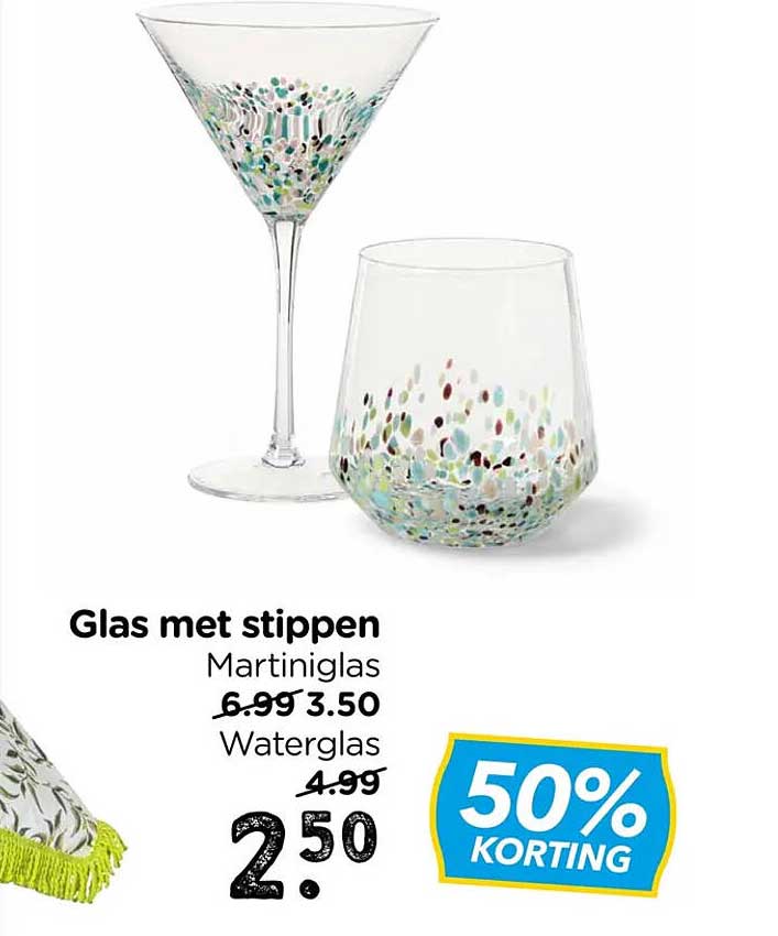 Glas met stippen