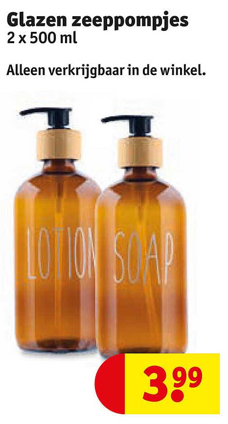 Glazen zeepompjes 2 x 500 ml