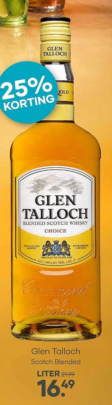 Glen Talloch Scotch Blended 25% KORTING