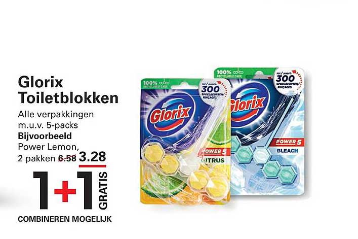 Glorix Toiletblokken 1+1 GRATIS