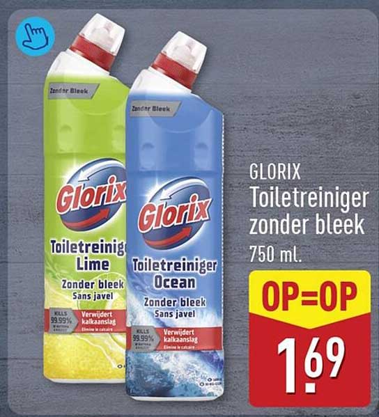 GLORIX Toiletreiniger zonder bleek 750 ml. OP=OP