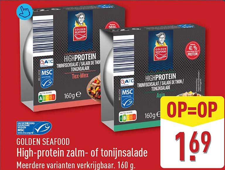 GOLDEN SEAFOOD High-protein zalm- of tonijnsalade