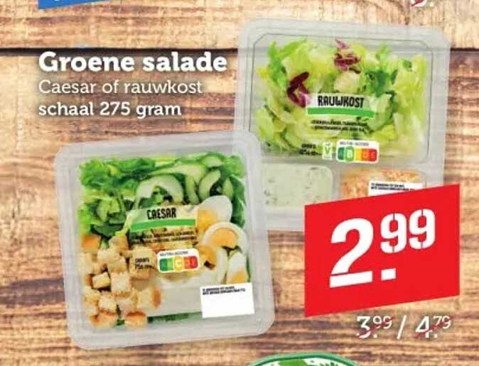 Groene salade Caesar of rauwkost schaal 275 gram