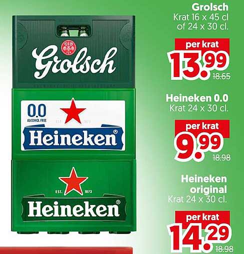 Grolsch Krat 16 x 45 cl of 24 x 30 cl. per krat