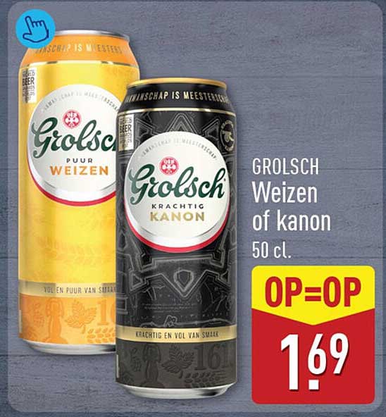 Grolsch Weizen of kanon 50 cl. OP=OP
