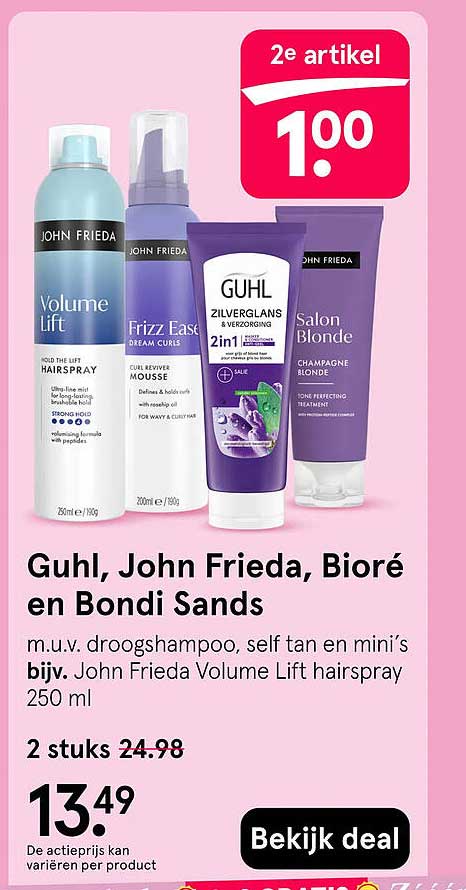 Guhl, John Frieda, Bioré en Bondi Sands 2e artikel 1.00