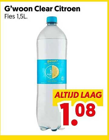 G’woon Clear Citroen Fles 1,5L