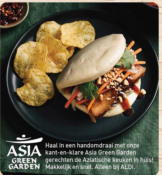 Haal in een handomdraai met onze kant-en-klare Asia Green Garden gerechten de Aziatische keuken in huis! Makkelijk en snel. Alleen bij ALDI.