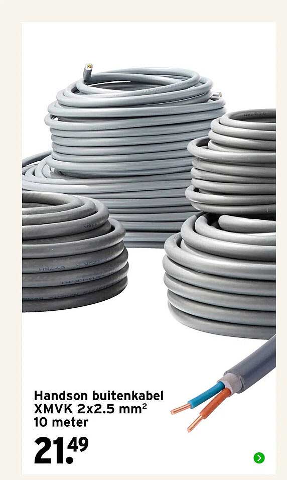 Handson buitenkabel XMVK 2x2.5 mm² 10 meter
