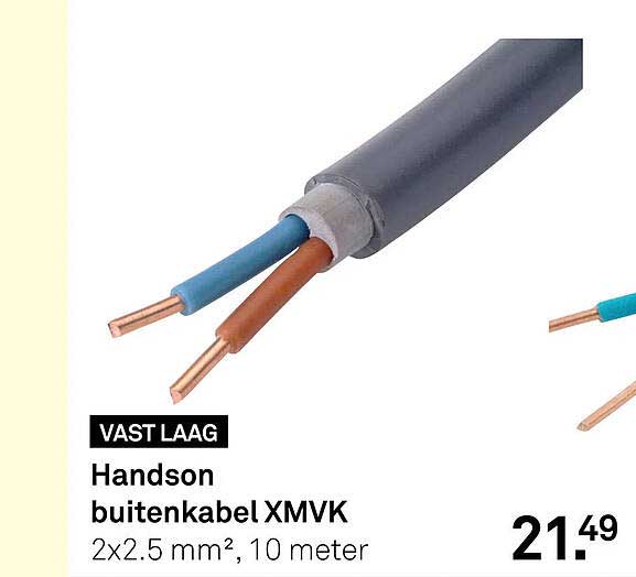 Handson buitenkabel XMVK 2x2.5 mm², 10 meter