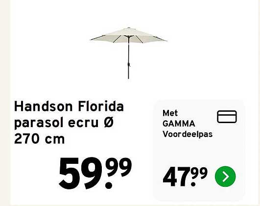 Handson Florida parasol ecru Ø 270 cm