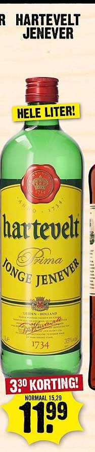 Hartevelt Jonge Jenever hele liter! korting!
