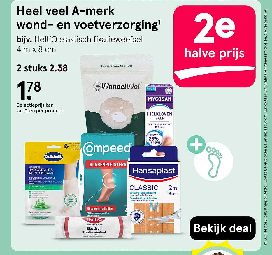 Heel veel A-merk wond- en voetverzorging 2e halve prijs