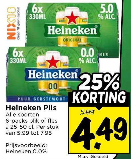 Heineken Pils 25% KORTING