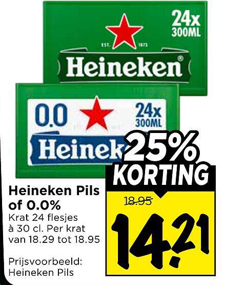 Heineken Pils of 0.0% 25% KORTING