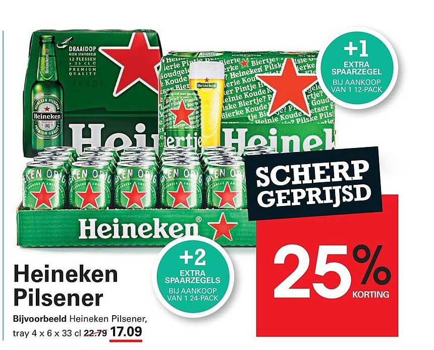 Heineken Pilsener 25% korting