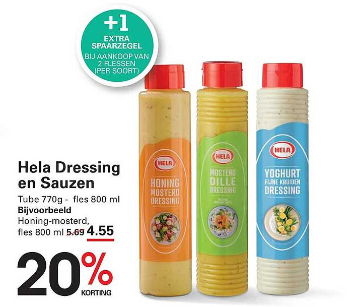 Hela Dressing en Sauzen +1 extra spaarzegel bij aankoop van 2 flessen (per soort)