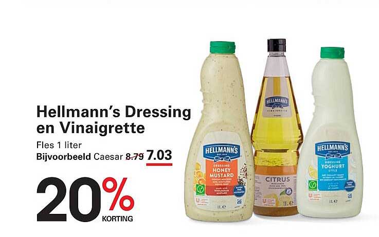 Hellmann’s Dressing en Vinaigrette 20% korting