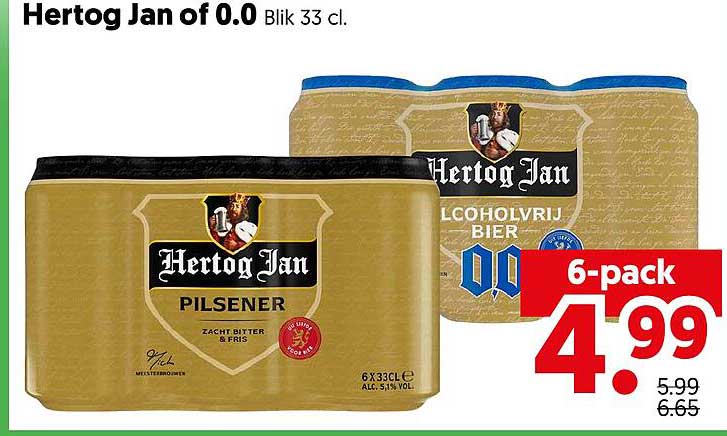 Hertog Jan of 0.0 Blik 33 cl. 6-pack