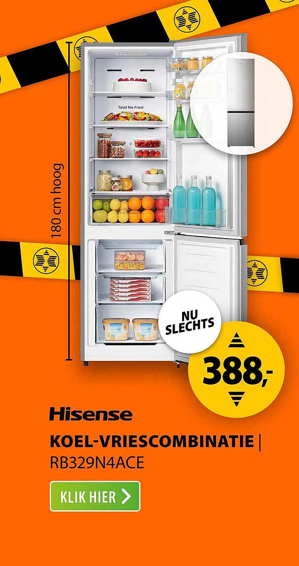 Hisense KOEL-VRIESCOMBINATIE | RB329N4ACE
