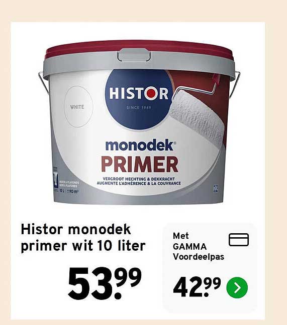 Histor monodek primer wit 10 liter