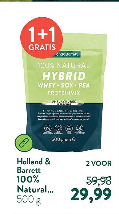 Holland & Barrett 100% Natural... 500 g 1+1 GRATIS