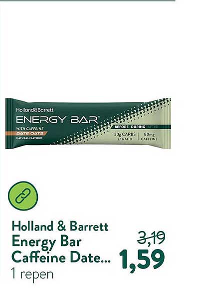 Holland & Barrett Energy Bar Caffeine Date...