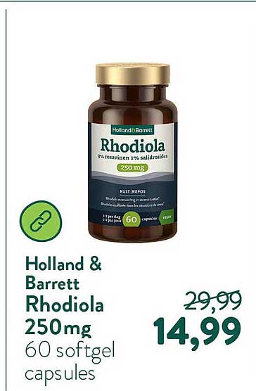 Holland & Barrett Rhodiola 250mg 60 softgel capsules
