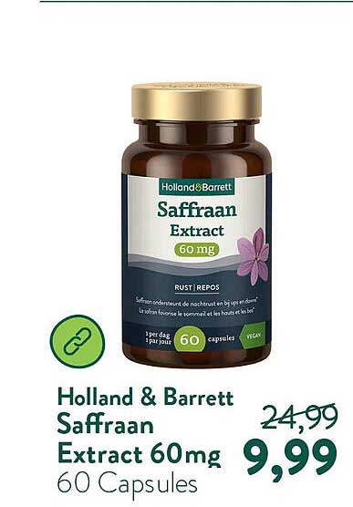 Holland & Barrett Saffraan Extract 60mg 60 Capsules